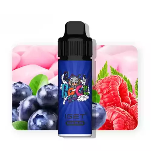 Blueberry Raspberry Bubble Gum Disposable Vape Pen Original IGET Bar Plus 6000 Puffs (4)