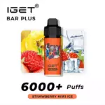 IGET Bar Plus 6000 Puffs Strawberry Kiwi Ice Vape Kit Retail Wholesale Available (4)