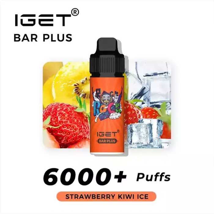 IGET Bar Plus 6000 Puffs Strawberry Kiwi Ice Vape Kit Retail Wholesale Available (4)