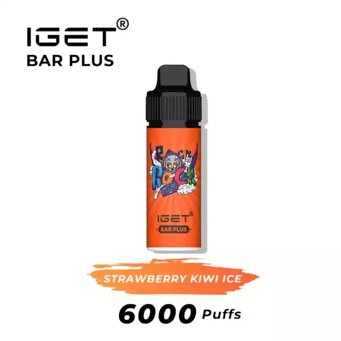 IGET Bar Plus 6000 Puffs Strawberry Kiwi Ice Vape Kit Retail Wholesale Available