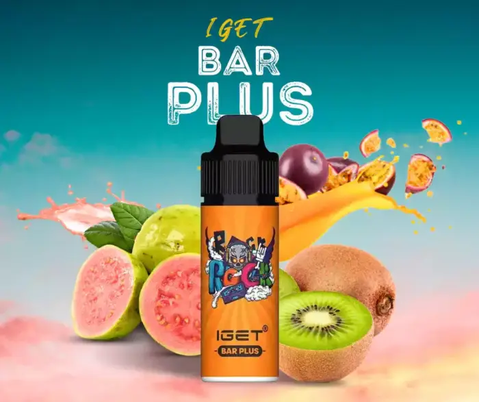 IGET Bar Plus Passion Fruit Kiwi Guava 6000 Puffs Latest 2025 Hot Selling 5% Nicotine Vape Pen (3)