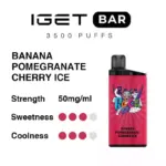 Iget Bar 3500 Puffs Banana Pomegranate Cherry Ice Super High Quality Disposable Vape Pen (2)