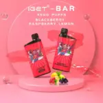 Iget Bar 3500 Puffs Blackberry Raspberry Lemon Great Taste In Stock Disposable Vape Pen (5)