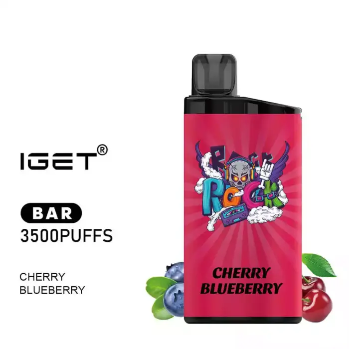 Iget Bar 3500 Puffs Cherry Blueberry High Quality Hot Sale Disposable Vape Pen (1)