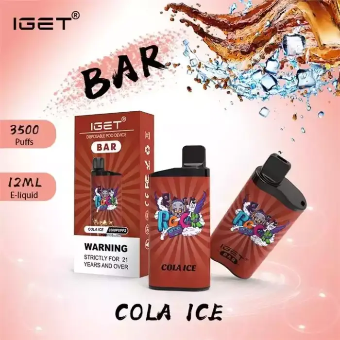 Iget Bar 3500 Puffs Cola Ice Great Taste In Stock Disposable Vape Pen (1)