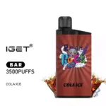 Iget Bar 3500 Puffs Cola Ice Great Taste In Stock Disposable Vape Pen (5)