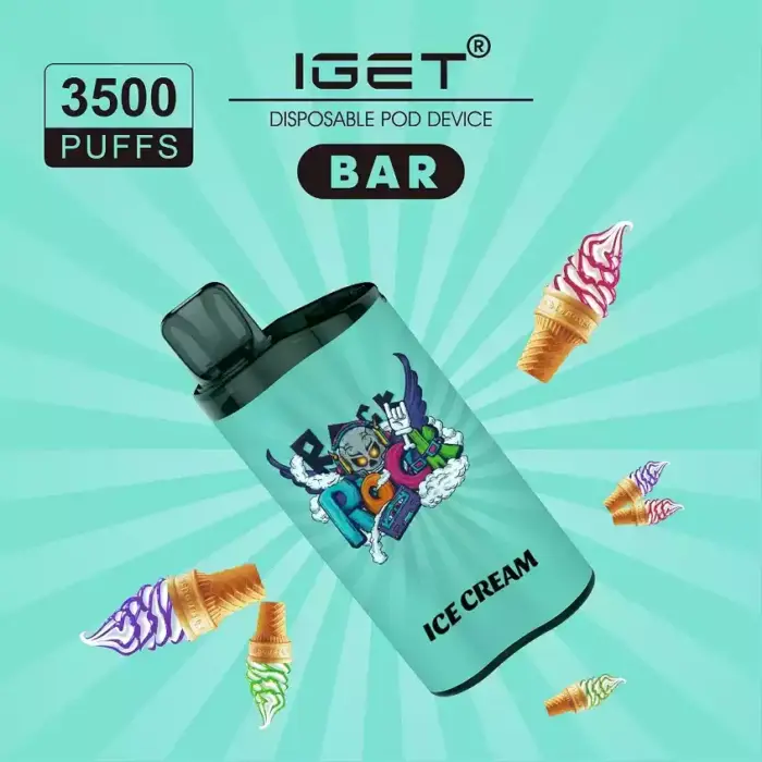 Iget Bar 3500 Puffs Ice Cream Super High Quality Hot Sale Disposable Vape Pen (4)