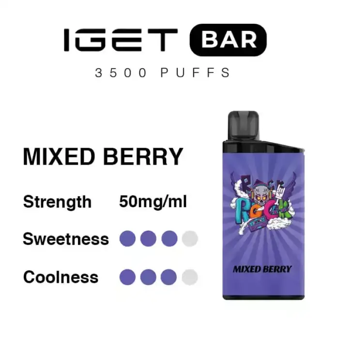 Iget Bar 3500 Puffs Mixed Berry Super High Quality Low MOQ Disposable Vape Pen (3)