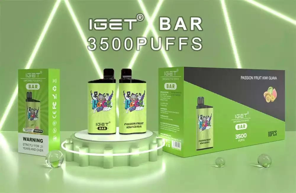 Iget Bar 3500 Puffs Passion Fruit Kiwi Guava Retail Ready Super High Quality Dispo