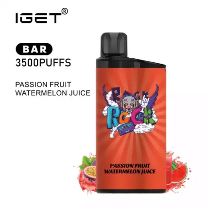 Iget Bar 3500 Puffs Passion Fruit Watermelon Juice Fast Shipping Original Disposable Vape Pen (3)