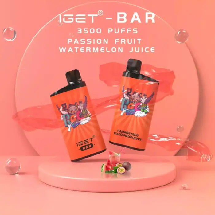 Iget Bar 3500 Puffs Passion Fruit Watermelon Juice Fast Shipping Original Disposable Vape Pen (4)