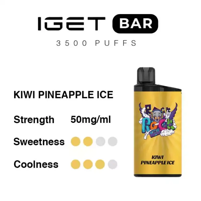 Iget Bar 3500 Puffs Pineapple Ice Factory Direct Sales 5% Nicotine Disposable Vape Pen (3)