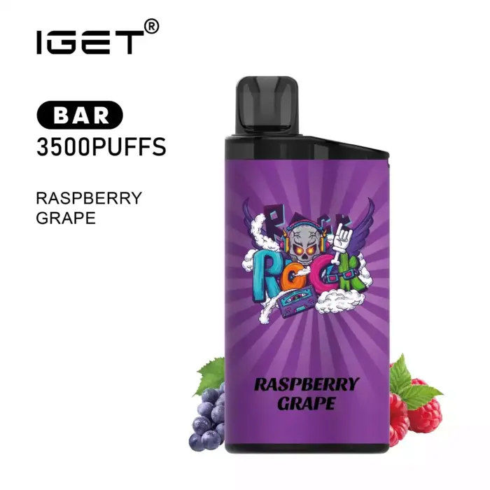 Iget Bar 3500 Puffs Raspberry Grape Low MOQ Great Taste Disposable Vape Pen In Stock (2)