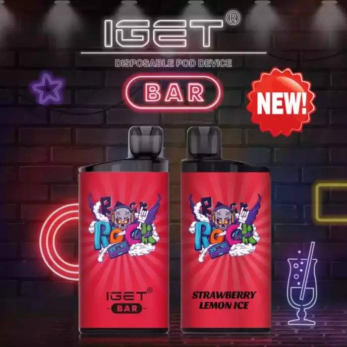 Iget Bar 3500 Puffs Strawberry Lemon Ice Great Taste Retail Ready Disposable Vape Pen (4)