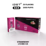 Iget Bar 3500 Puffs Strawberry Lychee Ice Fast Delivery 12ml Disposable Vape Pen (3)