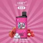 Iget Bar 3500 Puffs Strawberry Lychee Ice Fast Delivery 12ml Disposable Vape Pen (4)