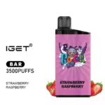 Iget Bar 3500 Puffs Strawberry Raspberry Perfect Product Fast Delivery Disposable Vape Pen (3)