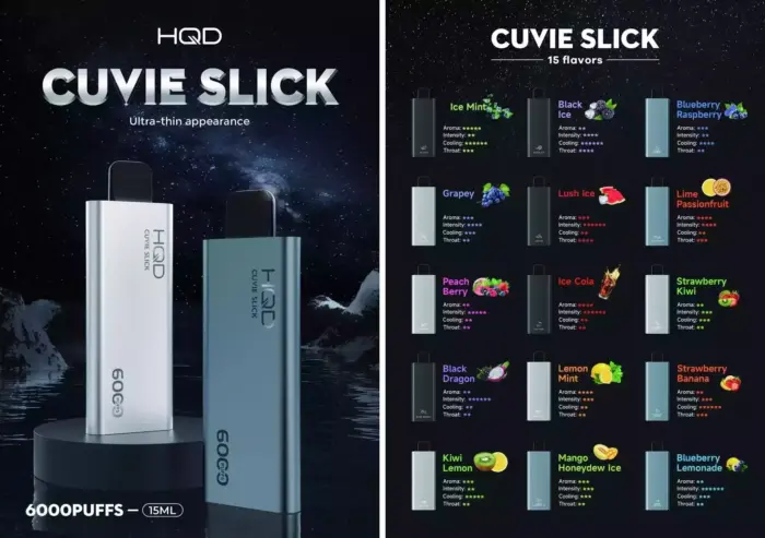 Retail HQD Cuvie Slick Mango Honeydew Ice Vape Low MOQ Factory Stock Available (1)