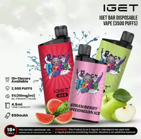 How to Order Iget Bar 3500 Puffs Strawberry Raspberry quickly (3)